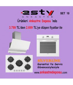 Esty Ankastre Set 10 (3420 Davlumbaz + ACO5365W01 Ocak + AEF6272WO1 Fırın )